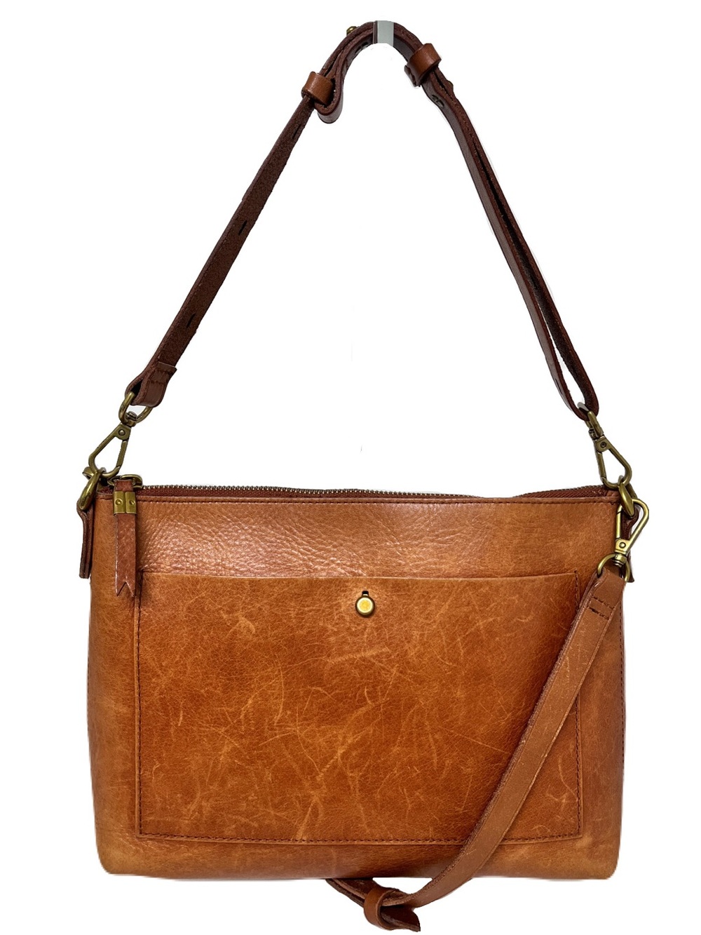 Madewell Brown Leather ‘The Transport Shoulder Crossbody’ in “English Saddle”